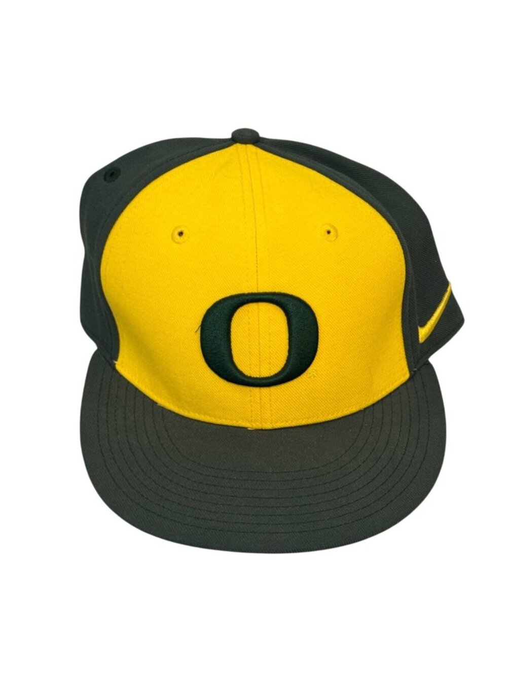 Nike Oregon Ducks Green & Yellow Fitted Hat 7 3/8 Dri-FIT Embroidered Logo